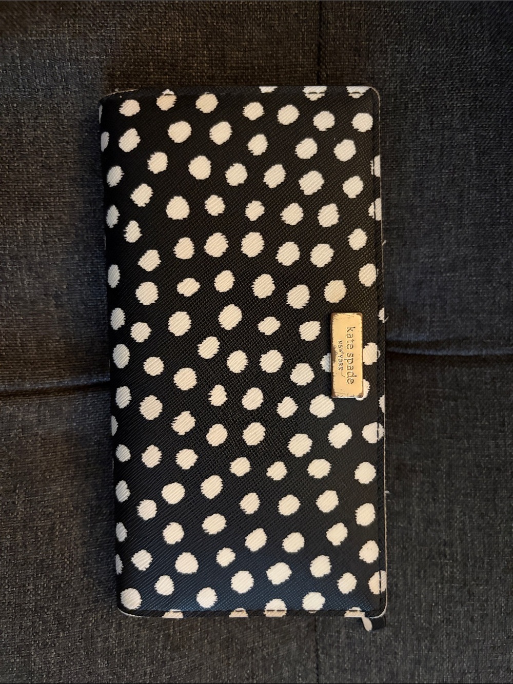 kate spade Black and White Dot Continental Wallet
